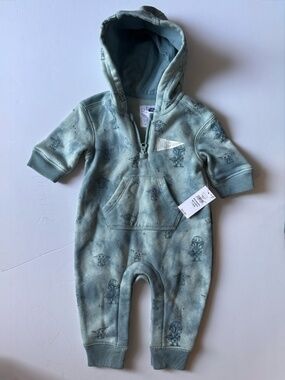 babyGap Star Wars Mandalorian Grogu “This Is The Way” Hooded Romper 0-3M NWT